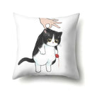 Cute Cat Cushion Cover by Axyaa: Cartoon Pets Pillow Case for Home Sofa Decor