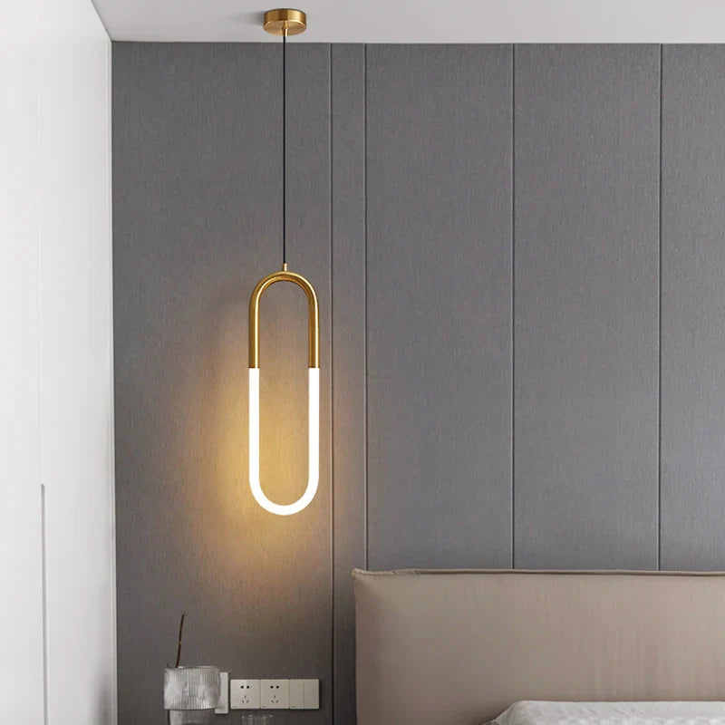 Axyaa Nordic U-Shaped Modern Pendant Chandelier for Bedroom and Sofa Decor