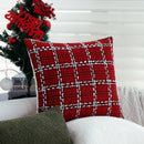 Axyaa Red Plaid Retro Christmas Pillowcase 45x45cm Sofa Chair Home Decoration