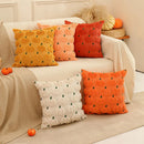 Axyaa Halloween Pumpkin Pillow Cover, 18x18 Inch Orange Cushion Case for Fall Home Decor