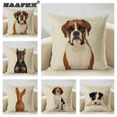 Axyaa Nordic Dog Decorative Cushion Cover 45x45cm, Linen Sofa Pillow Cover