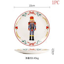 Axyaa Ceramic Christmas Dinner Plate - Round Underglaze Color Design