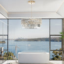 Axyaa Crystal Chandelier Pendant Light for Living Room Dining Room