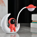 Axyaa Moon Astronaut Nightlight LED Desk Lamp - Rechargeable, Ideal for Bedroom Study