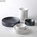 Axyaa Ceramic Cylindrical Dessert Sushi Plate Set for Molecular Cuisine Tableware