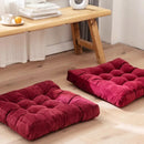 Axyaa Christmas Red Floor Cushion Seat Meditation Mat Square Ottoman Pouf