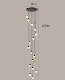 Axyaa Crystal Chandelier Stair Pendant Lamp Living Room Lighting