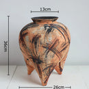 Retro Ceramic Vase by Axyaa: Oil Painting Graffiti Design for Aesthetic Floral Arrangements