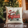 Axyaa Christmas Decor: Trees, Snowman & Truck Pillows Cushion Cover for Sofa, Bedroom, Car