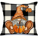 Thankful Blessed Gnome & Pumpkins Pillow Cover for Sofa, Bedroom, Car - Axyaa
