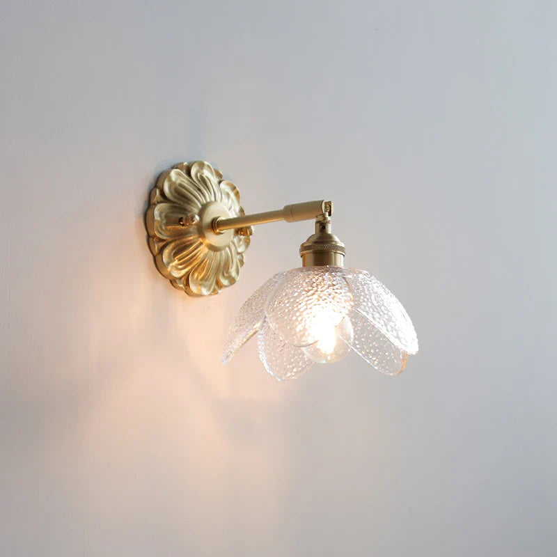 Axyaa Clear Glass LED Wall Sconce, Up Down Bedroom Mirror Light
