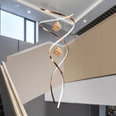 Axyaa Staircase Chandeliers LED Pendant Light Lamps for Living Room Eco-Friendly Lighting