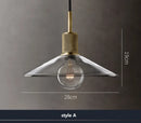 Axyaa Gold Metal Chandelier Lighting Clear Glass Pendant LED Hanging Lamp