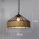 Axyaa Vintage Hemp Rope Iron Cage Chandelier - Industrial Wind Edison Bulb Pendant Lamp