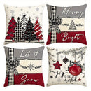 Axyaa Festive Christmas Trees Pillow Covers for Sofa, Bedroom, Car in Fun Holiday Pattern