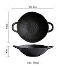 Axyaa Stone Ceramic Double Ear Soup Bowl - Restaurant Tableware