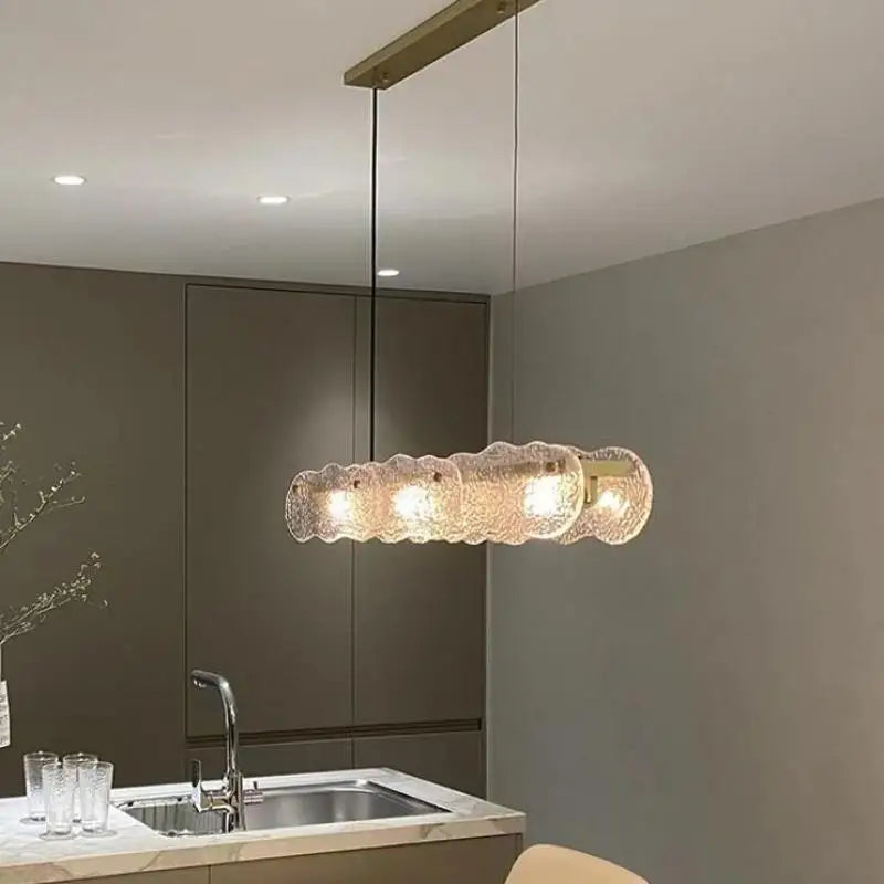 Axyaa Water Ripple Glass Chandelier for Luxury Dining Room