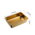 Axyaa Stainless Steel Food Storage Tray with Handle - Silver/Gold Pan BBQ Sushi Dish