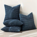 Axyaa Soft Plush Striped Corduroy Throw Pillowcase Set for Home Décor