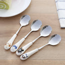 Axya Cartoon Animal Ceramic Handle Stainless Steel Coffee Spoon