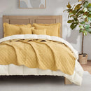 Axyaa Botanical Leaf Pattern Stitched Queen Bedspread Set - Elegant & Fresh Style