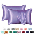 Axyaa Silky Satin King Pillowcase Luxury Comfort Solid Color Smooth Queen Cover