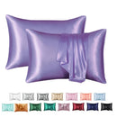 Axyaa Silky Satin King Pillowcase Luxury Comfort Solid Color Smooth Queen Cover