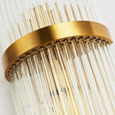 Axyaa Golden Crystal Wall Lamp: Elegant LED Sconce for Bedroom, Living Room, Bathroom