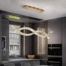 Axyaa Modern Crystal Strip Chandelier - Minimalist Artistic Luxury Indoor Ceiling Light for Restaurants