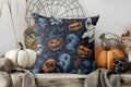 Axyaa Starry Night Ghost Riding Broomstick Cushion Cover for Sofa, Bedroom, Car.