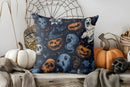 Axyaa Starry Night Ghost Riding Broomstick Cushion Cover for Sofa, Bedroom, Car.
