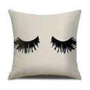 Axyaa Geometric Line Print Linen Cushion Cover - Home & Car Decor Pillowcase