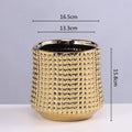 Axyaa Gold Ceramic Succulent Flowerpot Vase Balcony Decor Plant Pots