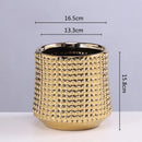 Axyaa Gold Ceramic Succulent Flowerpot Vase Balcony Decor Plant Pots