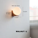 Axyaa Walnut Wood Glass Wall Sconces, Modern Wabi-sabi Design for Home Decor