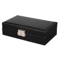 Axyaa PU Leather Jewelry Box: Tabletop Organizer with Lock, Necklace Hooks, Rings Storage