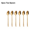 Axyaa 21-Piece Gold Stainless Steel Cutlery Set - Elegant Western Dinnerware
