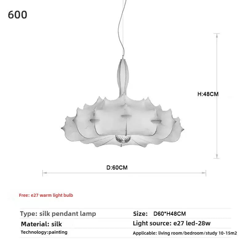 Axyaa Nordic Silk Chandelier Light for Home Decor in Living Room Bedroom Dining Loft