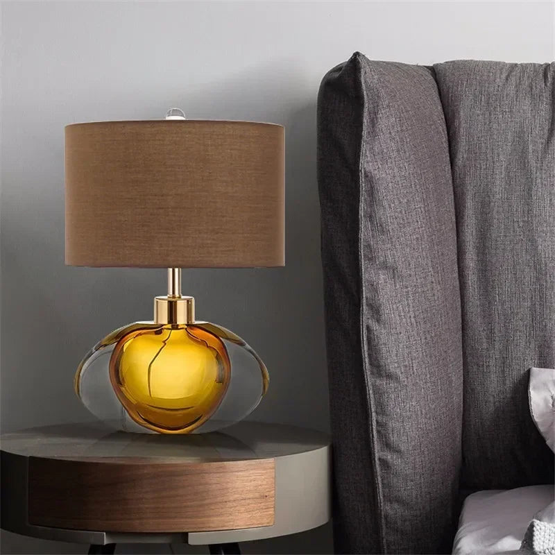Axyaa Nordic Modern Glaze Table Lamp for Living Room, Bedroom, Hotel - LED Desk Light
