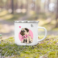 French Bulldog Print Enamel Mug by Axyaa - Dog Lover's Gift & Coffee Cup