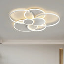 Axyaa Modern Circles LED Dimmable Chandelier: Minimalist Nordic Lighting for Bedroom and Living Room