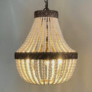 Axyaa Wooden Bead LED Chandelier for Home and Hotel Lighting