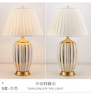 Axyaa White Ceramic Table Lamp - Elegant Bedroom and Living Room Decor
