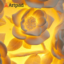 Axyaa LED Resin Carved Flower Wall Light for Home Hotel Decor