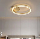 Axyaa LED Ceiling Light: Modern Aluminum Ring for Bedroom, Study - Full Spectrum Lighting