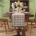 Axyaa Retro Tassel Jacquard Table Runner for Home Decor