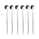 Axyaa Stainless Steel Long Spoon Set for Dessert Coffee Tea Stirring