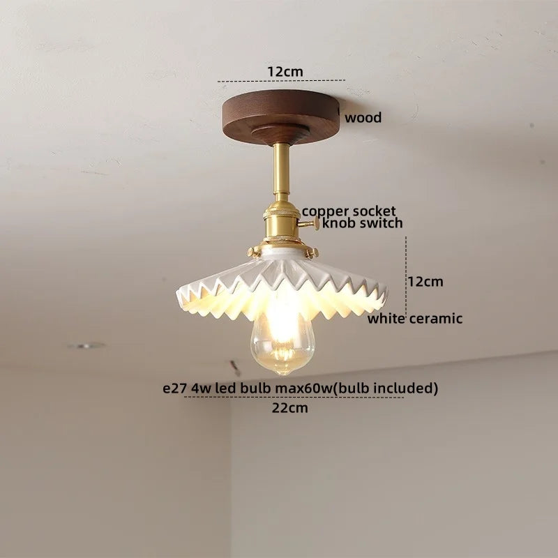 Axyaa Green Glass LED Ceiling Lights for Modern Indoor Lighting