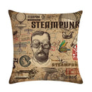 Axyaa Retro Typewriter Camera Linen Pillow Cover 45x45cm