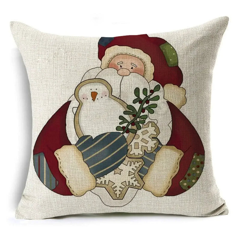Christmas Santa Claus Pillowcase: Axyaa Linen Decoration for Car Sofa 45cm * 45cm